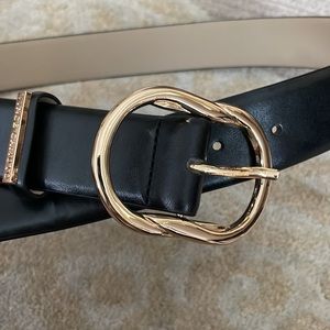 Vince Camuto Wide Black Belt
